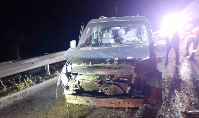 Bolu'da bariyerlere çarpan hafif ticari araç sürücüsü yaralandı