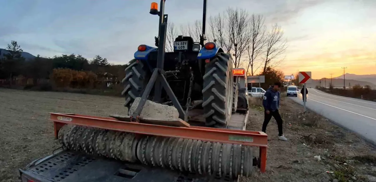Bolu’da tarım aletinin altında kalan çiftçi ağır yaralandı