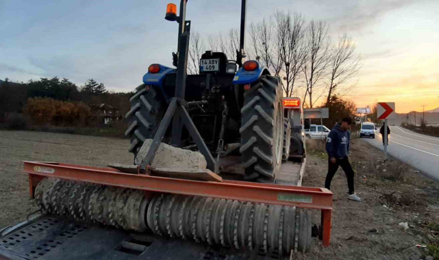 Bolu'da tarım aletinin altında kalan çiftçi ağır yaralandı