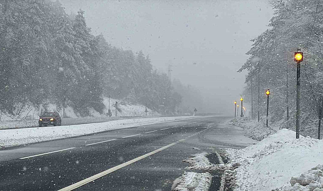 Bolu Dağı'nda kar yağışı yeniden başladı