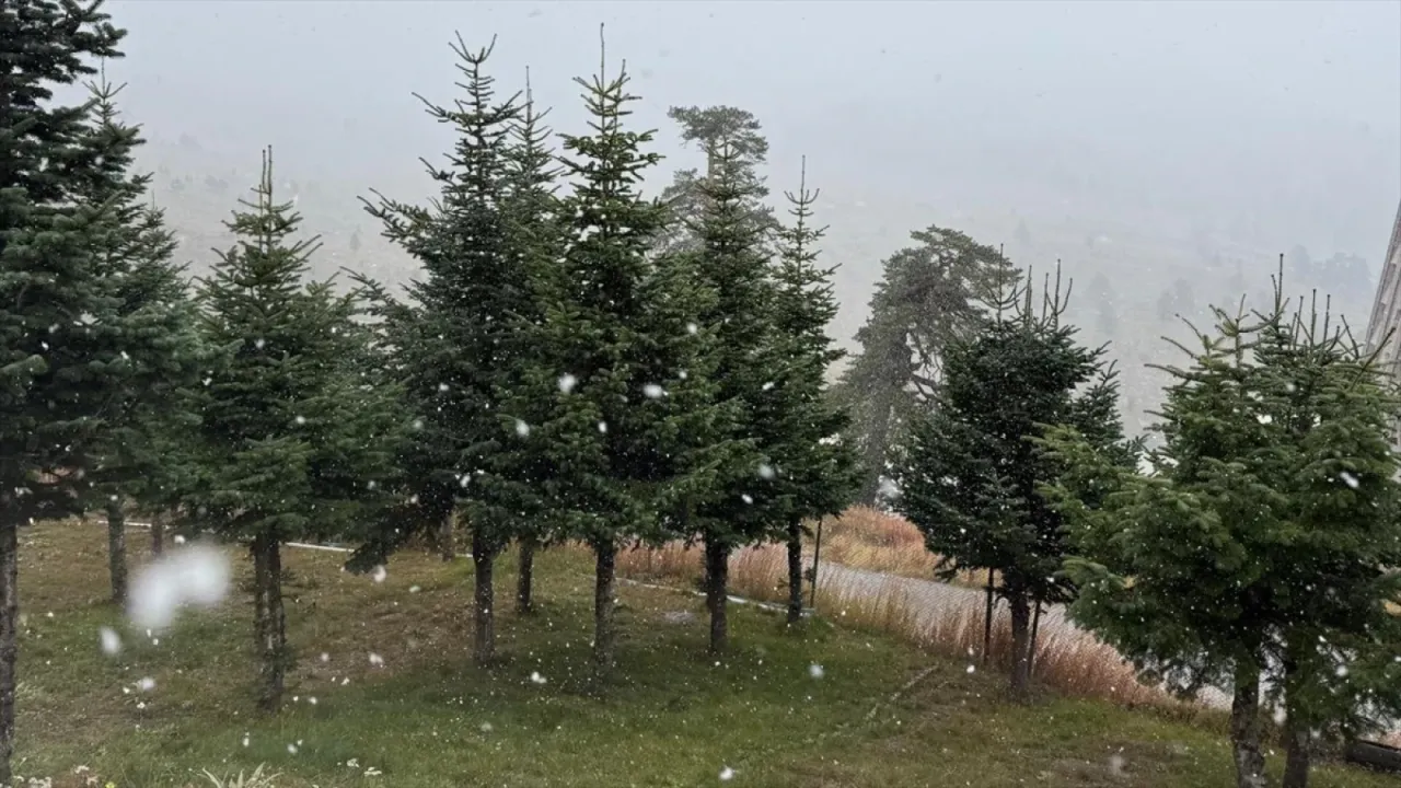 Bolu'nun yüksek kesimlerine kar yağdı