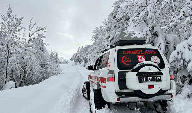 Düzce'de yaşlı hastaya paletli ambulans ulaştı