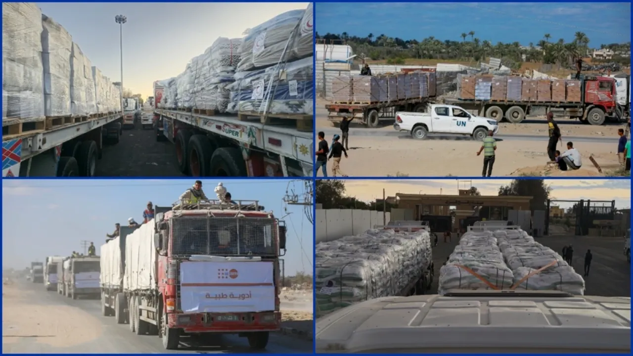 Gazze'deki hükümet: Gazze Şeridi'ne 15 Ekim'de sadece 480 yardım tırı girdi