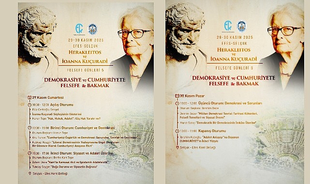 Herakleitos ve İoanna Kuçuradi Felsefe Günleri 29–30 Kasım'da Efes Selçuk'ta