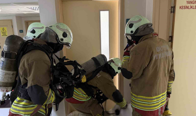 Kadın doğum hastanesinde yangın tatbikatı gerçeğini aratmadı