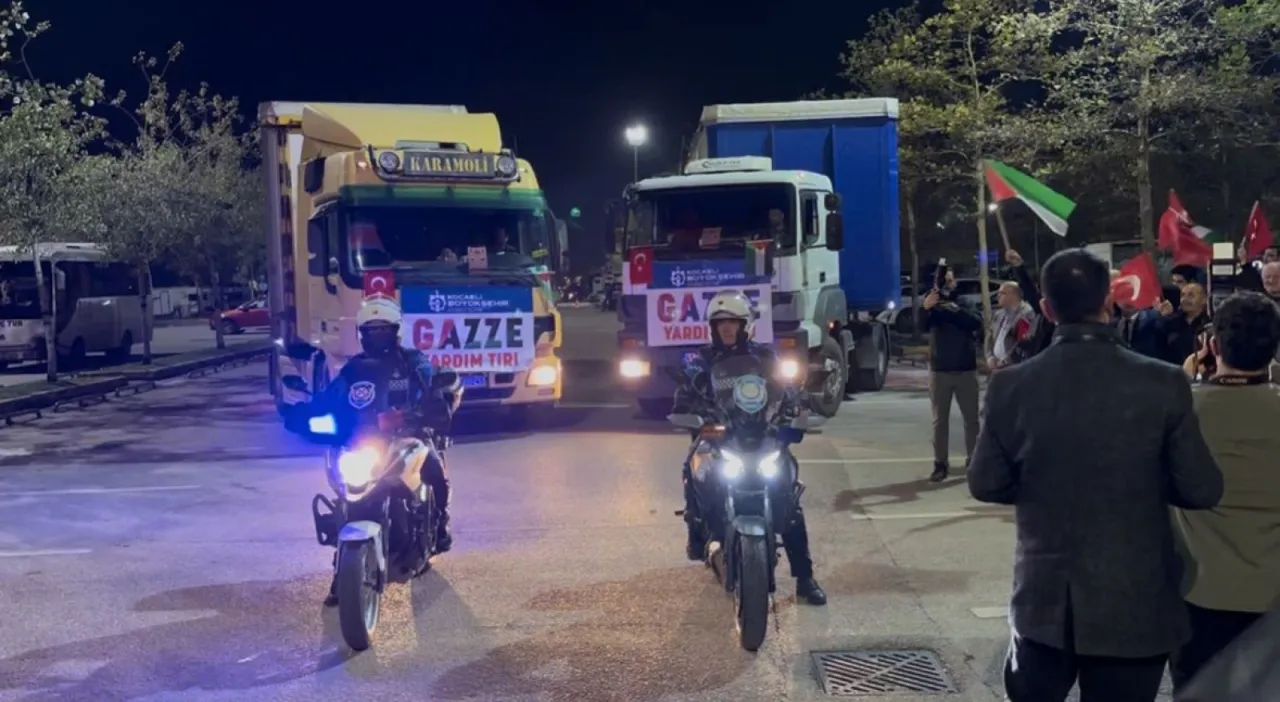 Kocaeli’den yardım tırları Gazze’ye doğru yola çıktı