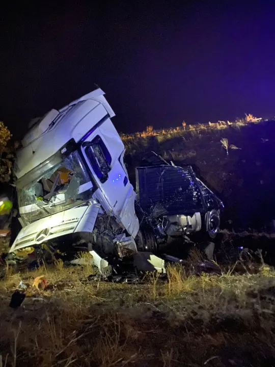 Malatya'da şarampole devrilen TIR'ın sürücüsü öldü