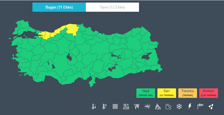 Meteorolojiden Sakarya’nın o ilçelerine sarı kodlu uyarı