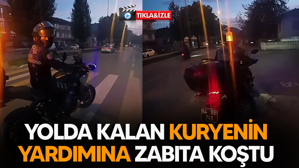 Sakarya’da yolda kalan kuryeye zabıta desteği: “Sakarya’nın en merhametli zabıtası”