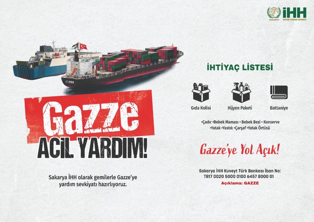 Sakarya İHH'dan Gazze'ye acil yardım seferberliği