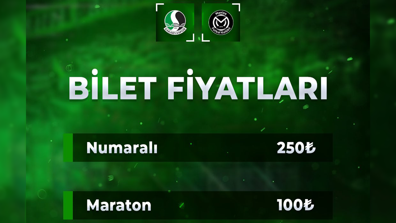 Sakaryaspor–Manisa FK maçının biletleri satışa çıkıyor: İşte fiyatlar ve detaylar