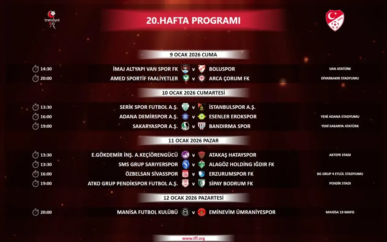 Sakaryaspor'un 20-22. hafta programları belli oldu!