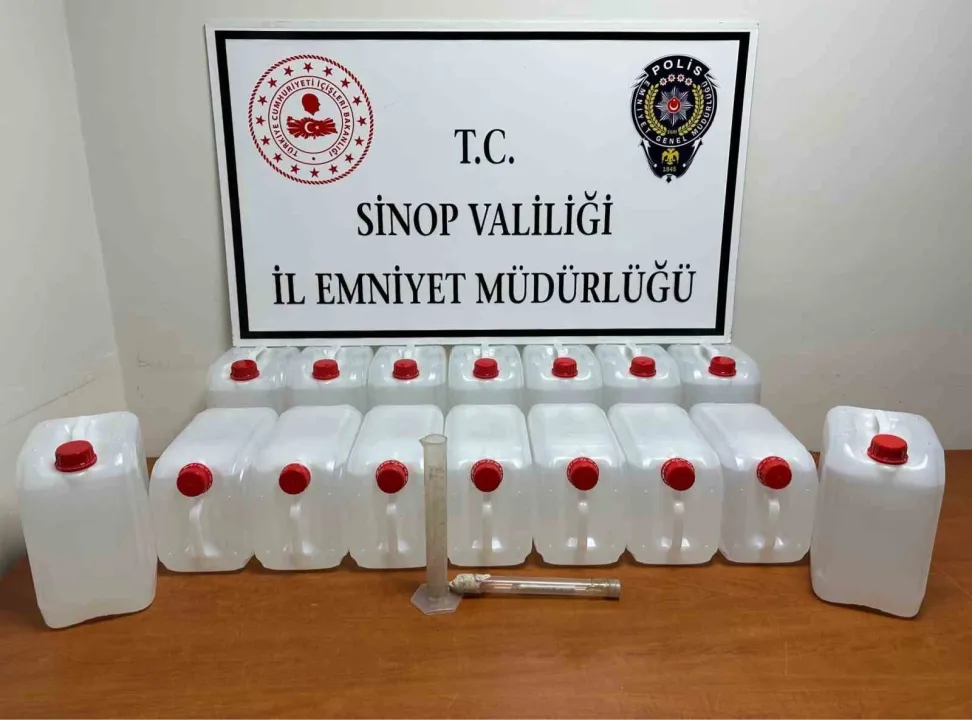 Sinop’ta 80 litre etil alkol ele geçirildi