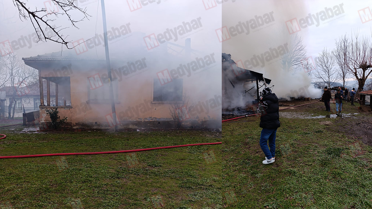 Tek katlı ev alevler içinde kaldı! Vatandaşlar ve itfaiye seferber oldu!