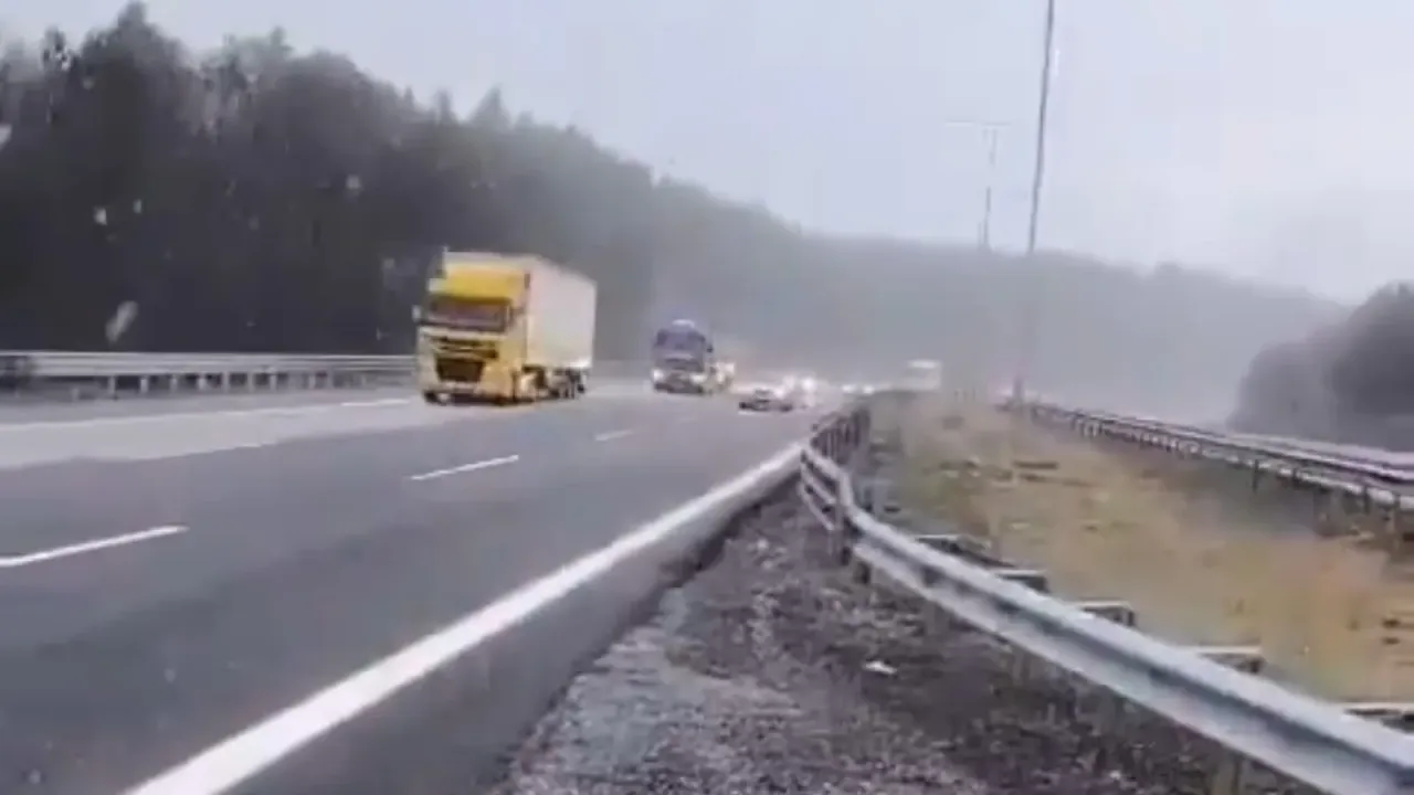 TEM’in Bolu geçişinde kar başladı