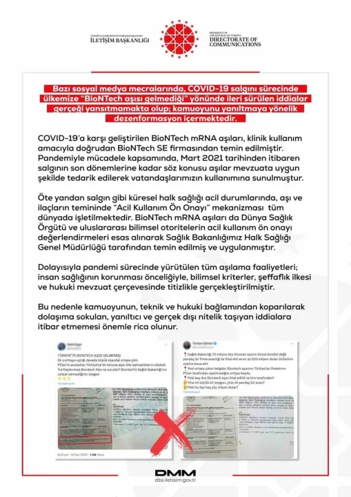 "Türkiye’ye BioNTech aşısı gelmedi" iddialarına yalanlama