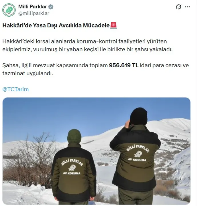 Yaban keçisi vuran avcıya 956 bin TL ceza